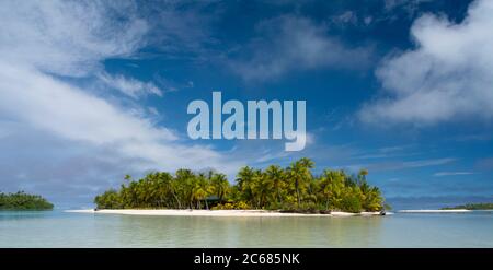 Tapuaetai Motu dans la lagune d'Aitutaki, Aitutaki, Îles Cook Banque D'Images