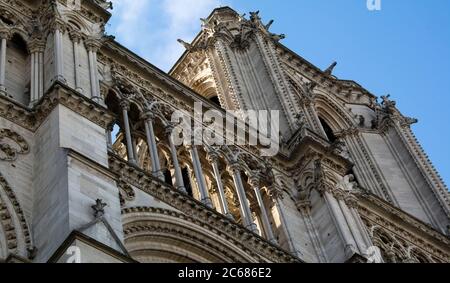 Façade de la cathédrale notre-Dame, Paris, France Banque D'Images