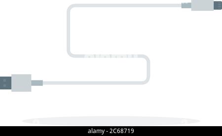 Câble usb sur le côté Illustration de Vecteur