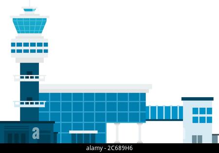 Construction d'aéroport vecteur de conception de matériaux plats objet isolé sur fond blanc. Illustration de Vecteur