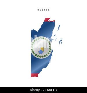 Carte détaillée du drapeau de Belize. Carte vectorielle avec indicateur masqué. Illustration de Vecteur