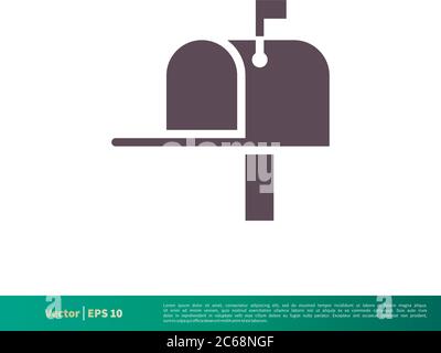 Icône boîte aux lettres modèle de logo vectoriel conception d'illustration. EPS vectoriel modifiable 10. Illustration de Vecteur