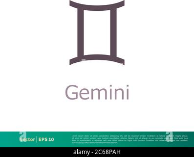 Gemini - Zodiac Sign Icon Vector logo Template Illustration Design. EPS vectoriel modifiable 10. Illustration de Vecteur