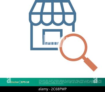 Boutique, magasin icône Vector logo Template Illustration Design. EPS vectoriel modifiable 10. Illustration de Vecteur