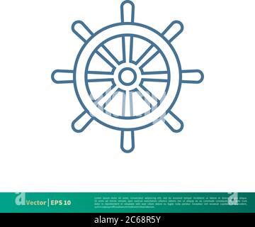 Direction du navire, Nautical Icon Vector logo Template Illustration Design. EPS vectoriel modifiable 10. Illustration de Vecteur