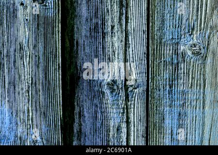 Clôture en bois bleu vieilli. Espace pour le texte. Banque D'Images
