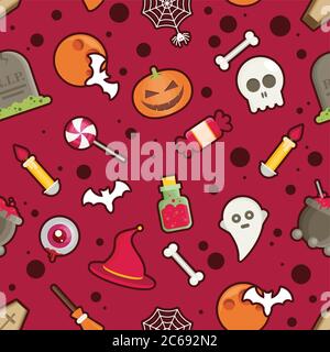 Motif vectoriel sans couture pour Halloween Illustration de Vecteur