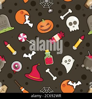 Motif vectoriel sans couture pour Halloween Illustration de Vecteur