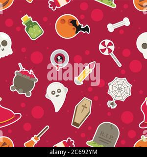 Motif vectoriel sans couture pour Halloween Illustration de Vecteur