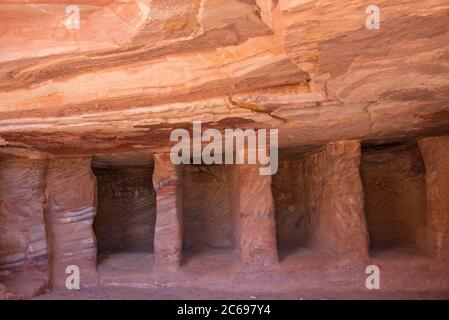 Asie, Moyen-Orient, Jordanie, Pétra, nécropole théâtrale Banque D'Images