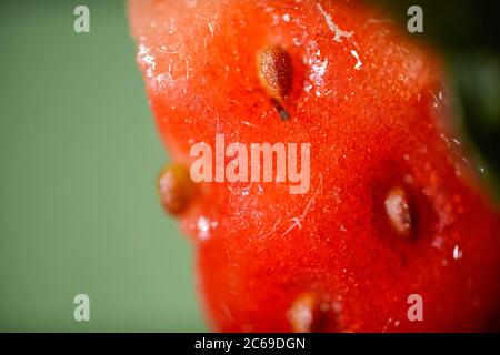 Photo macro ultra-récente d'une fraise australienne Banque D'Images