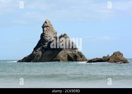 Church Rock Broad Haven South rock formation Broad Haven South Pembrokeshire Coast National Park Wales UK Banque D'Images