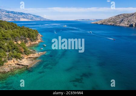 Rab Croatie baie et plage Banque D'Images