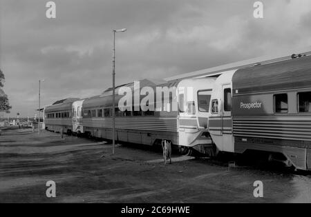 Train de prospection Westrail, Perth, Australie occidentale. 1987. Banque D'Images