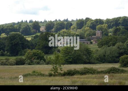 Bourton sur la colline, vue depuis le parc Batsford Banque D'Images