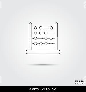 Vecteur d'icône de ligne de jouets Abacus Illustration de Vecteur