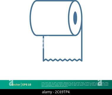 Papier toilette, papier de soie icône Vector logo Template Illustration Design. EPS vectoriel modifiable 10. Illustration de Vecteur