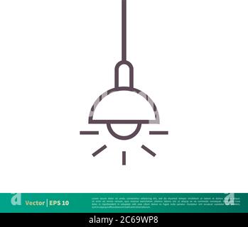 Lampe de suspension icône logo Vector modèle Illustration Design. EPS vectoriel modifiable 10. Illustration de Vecteur