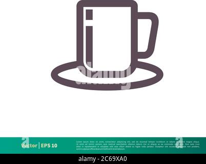 Thé, café icône Vector logo Template Illustration Design. EPS vectoriel modifiable 10. Illustration de Vecteur