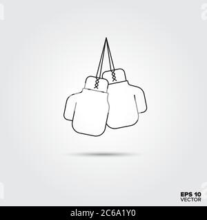 Gants de boxe Line Icon Vector Illustration de Vecteur