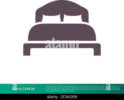 Hôtel, Motel, Bed icône Vector logo modèle Illustration Design. EPS vectoriel modifiable 10. Illustration de Vecteur