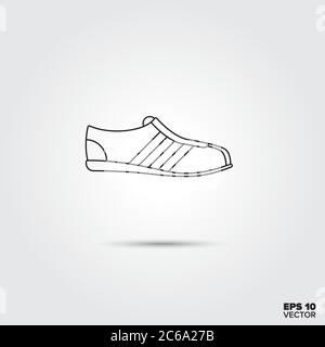 Chaussure de sport Line Icon Vector Illustration de Vecteur