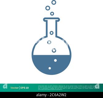 Flacon de laboratoire en verre icône Vector logo Template Illustration Design. EPS vectoriel modifiable 10. Illustration de Vecteur
