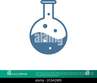 Flacon de laboratoire en verre icône Vector logo Template Illustration Design. EPS vectoriel modifiable 10. Illustration de Vecteur