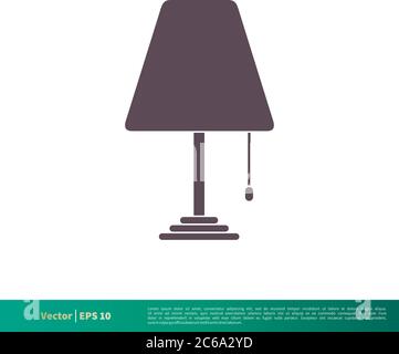 Bureau, lampe de table icône Vector logo Template Illustration Design. EPS vectoriel modifiable 10. Illustration de Vecteur