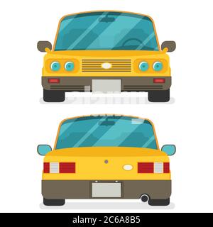Avant et arrière de la voiture. Illustration vectorielle plate Illustration de Vecteur
