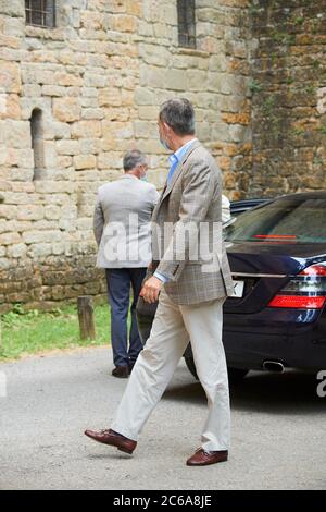 Jaca, Aragon, Espagne. 8 juillet 2020. La reine Letizia d'Espagne visite le monastère de San Juan de la Pena le 8 juillet 2020 à Jaca, Espagne crédit: Jack Abuin/ZUMA Wire/Alay Live News Banque D'Images