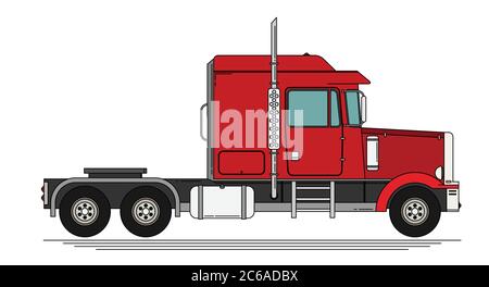 Grand semi-camion. Illustration tendance Vector Flat. Illustration de Vecteur