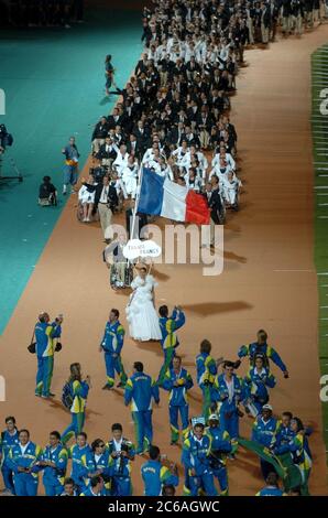 Athènes, Grèce 17SEP04 : cérémonie d'ouverture des Jeux paralympiques d'Athènes de 2004 au stade olympique. ©Bob Daemmrich Banque D'Images