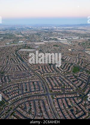 Une toute nouvelle communauté planifiée est située près de Las Vegas, Nevada. Cette région est en croissance démographique et l'évolution du logement continue de s'étendre. Banque D'Images