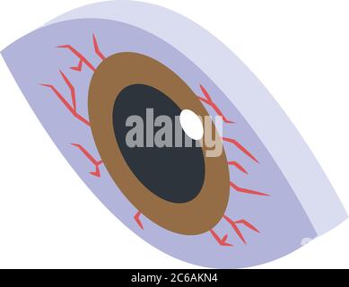 Icône œil fatigué, style isométrique Illustration de Vecteur