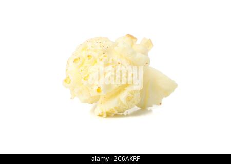 Pop-corn savoureux isolé sur fond blanc. Cuisine pour le cinéma Banque D'Images