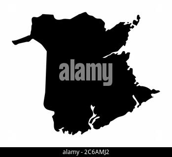 Carte silhouette sombre de la province du Nouveau-Brunswick Illustration de Vecteur