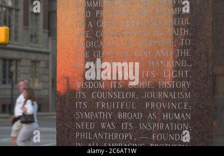 Dallas, Texas août 2004 ; plaque à Dealey Plaza, site de l'assassinat de Kennedy. ©Bob Daemmrich Banque D'Images