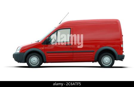 camionnette de livraison rouge Banque D'Images