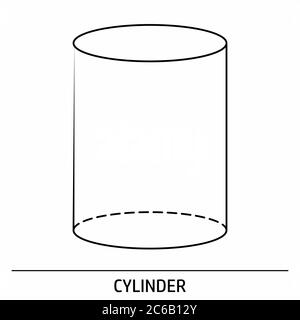 Icône de contour de cylindre Illustration de Vecteur