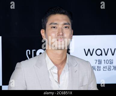 Séoul, Corée du Sud. 8 juillet 2020. L'acteur et chanteur sud-coréen Choi si-won (nom de la scène: Siwon) membre du groupe de garçons sud-coréens Super Junior participe à la conférence de presse pour le film 'F8' au cinéma CGV à Séoul, en Corée du Sud, le 8 juillet 2020. Le film sera ouvert le 10 juillet via la plate-forme OTT Wavve. (Photo de Lee Young-ho/Sipa USA) crédit: SIPA USA/Alay Live News Banque D'Images