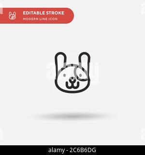 Icône de vecteur simple lapin. Modèle de conception de symbole d'illustration pour l'élément d'interface utilisateur Web mobile. Pictogramme moderne de couleur parfaite sur contour modifiable. Icônes de lapin pour votre projet d'entreprise Illustration de Vecteur