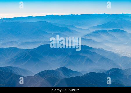 Antenne de la chaîne de montagnes centrale, Taïwan, Asie Banque D'Images