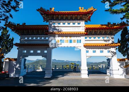 Temple de Syuentzang, Lac de Sun Moon, zone panoramique nationale, comté de Nantou, Taïwan, Asie Banque D'Images