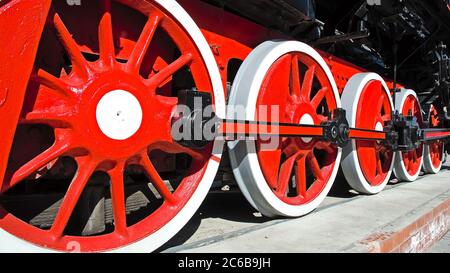 Le moteur de la locomotive russe ancienne (soviétique) Banque D'Images