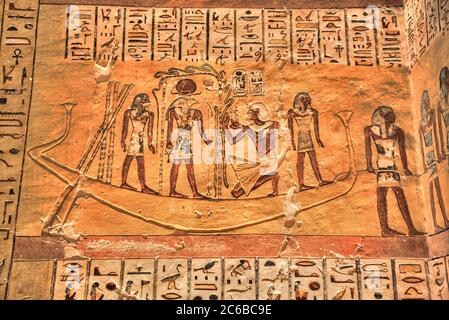 Peintures murales, tombe de Ramses IV, KV2, Vallée des Rois, site du patrimoine mondial de l'UNESCO, Louxor, Thèbes, Egypte, Afrique du Nord, Afrique Banque D'Images