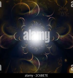 Fractale de planètes Banque D'Images