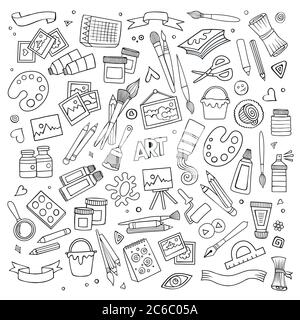 Objets et symboles vectoriels dessinés à la main Illustration de Vecteur