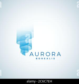 Aurora Borealis Abstract Vector Sign, Emblem ou logo Template. Symbole de qualité supérieure. Illustration de Vecteur