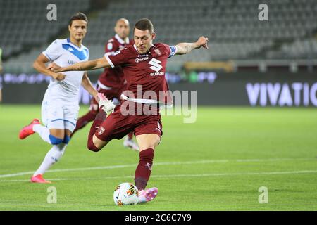 Turin, Italie. 8 juillet 2020. Turin, Italie, 08 Juil 2020, 09 Andrea Belotti (Turin) pendant Torino vs Brescia - italien Serie A football Match - Credit: LM/Claudio Benedetto Credit: Claudio Benedetto/LPS/ZUMA Wire/Alamy Live News Banque D'Images